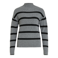 VILA - STRIK - RIL MOCK NECK 14091615 - MEDIUM GREY MELANGE/BLACK