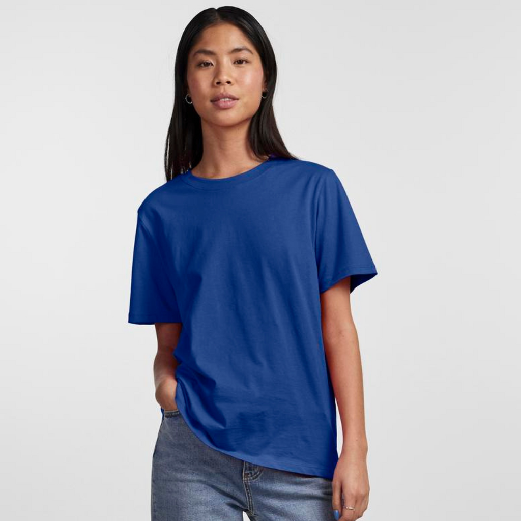 PIECES - T-SHIRT - RIA SOLID 17140802 - MAZARINE BLUE