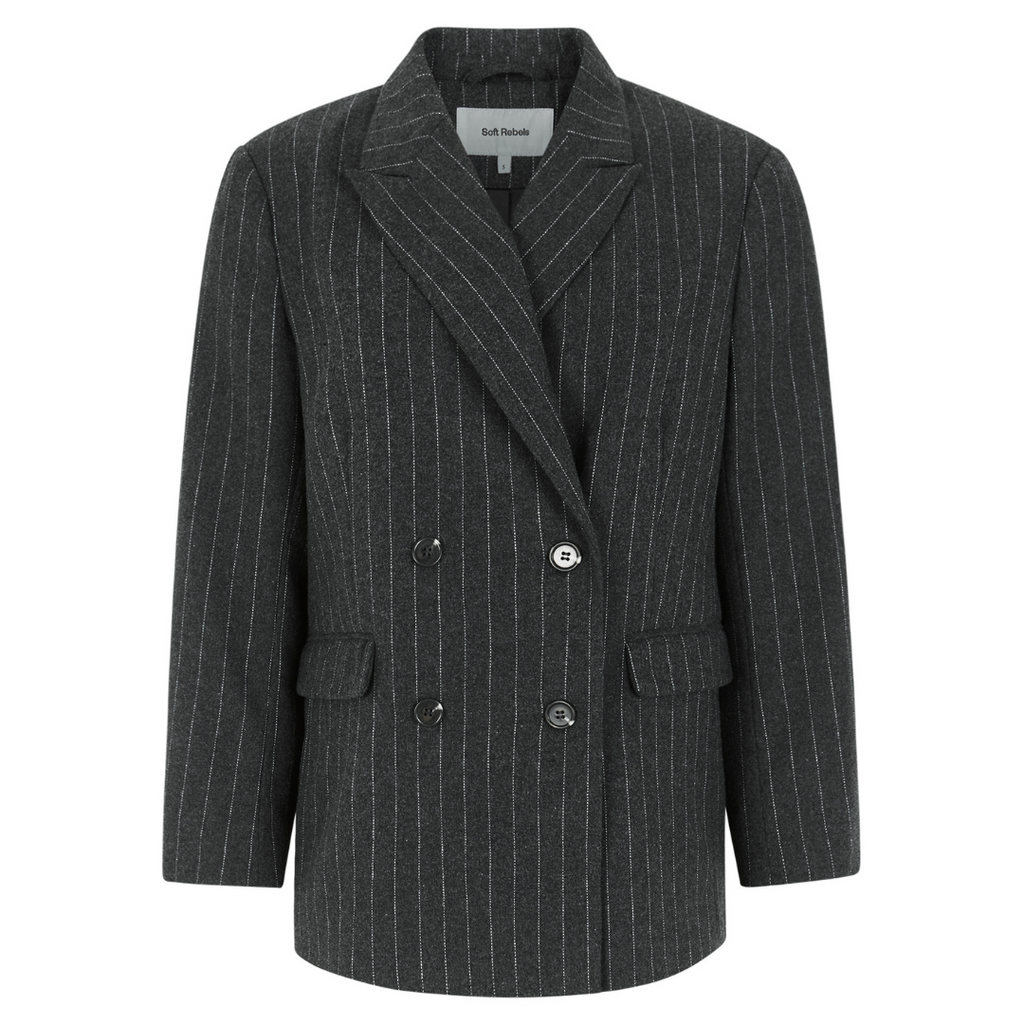 SOFT REBELS - BLAZER - EMERY SR624-717 - DARK GREY MELANGE
