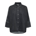 ONLY - DENIMSKJORTE - GRACE 15347082 - WASHED BLACK EMBELLISH