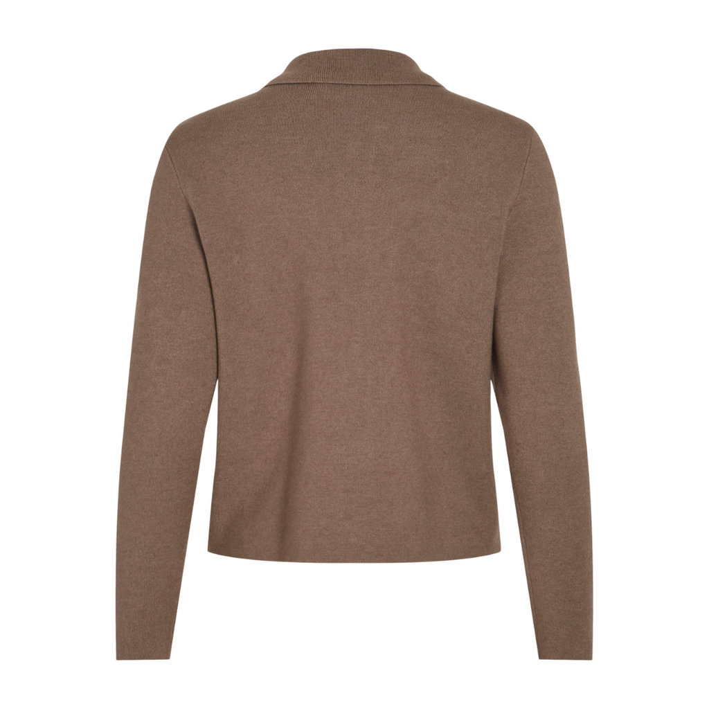 VILA - STRIK JAKKE - CASSIE 14098882 - DARK NATURAL MELANGE