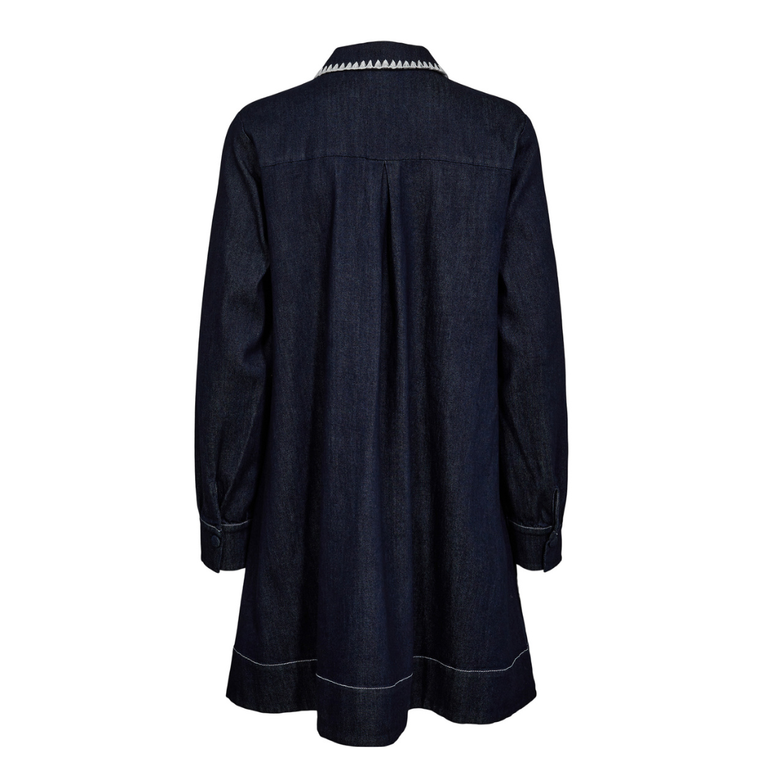 NÜMPH - KJOLE - HAVEN 704693 - DARK BLUE DENIM