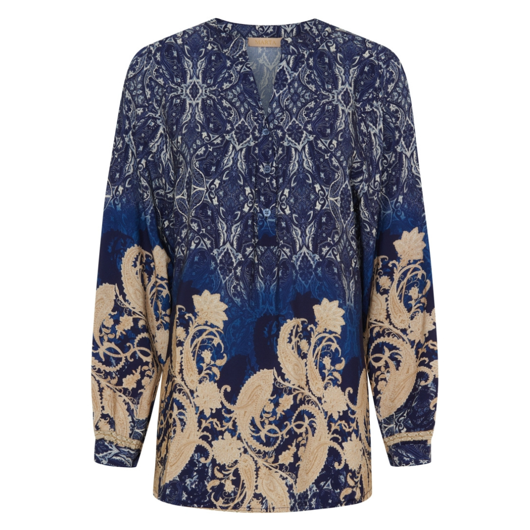 MARTA DU CHATEAU - SKJORTE - ASTRID 8128 - BLUE SCURO