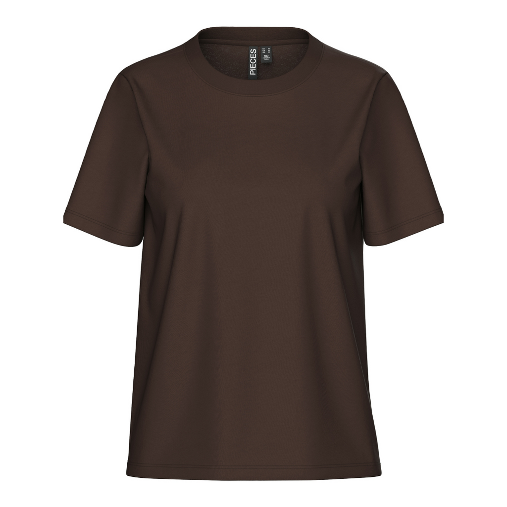 PIECES - T-SHIRT - RIA SOLID 17140802 - CHICORY COFFEE