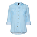 VERO MODA -SKJORTE - BUMPY 10275283 - SNOW WHITE/AZURE BLUE STRIPES