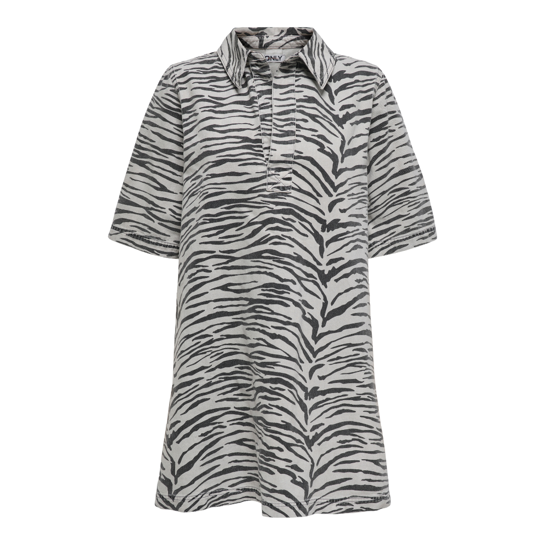 ONLY - DENIMKJOLE - GRY 15355559 - LIGHT GREY DENIM ZEBRA