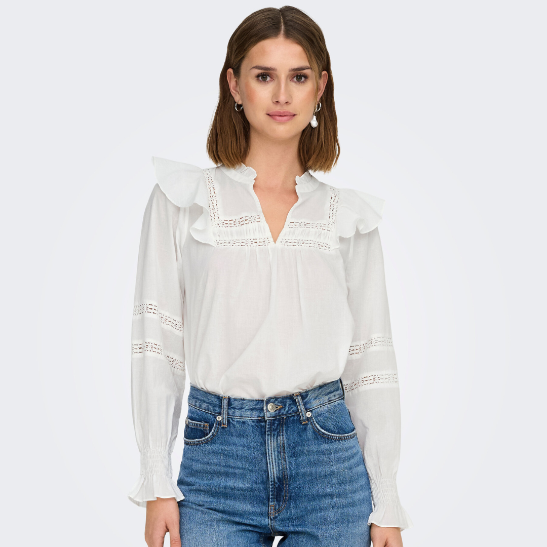 ONLY - BLUSE - JULIA 15342815 - CLOUD DANCER