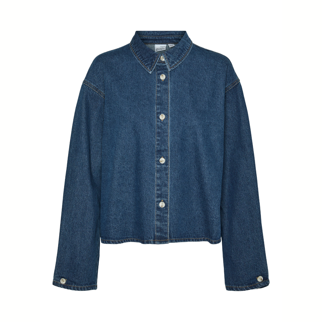 VERO MODA - SKJORTE - IRENA 10322085 - MEDIUM BLUE DENIM