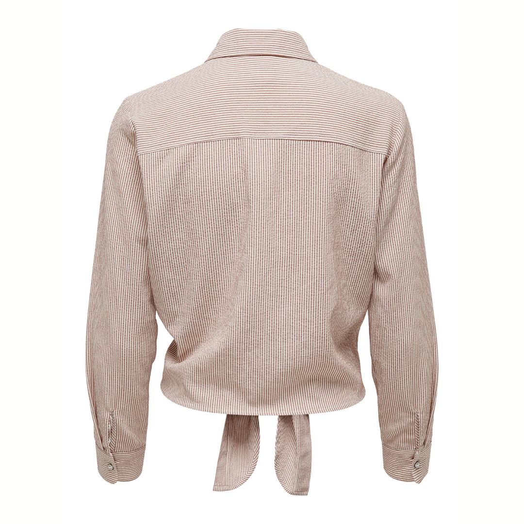 ONLY - SKJORTE - LECEY KNOT 15195910 - TOATED COCONUT/CLOUD DANCER