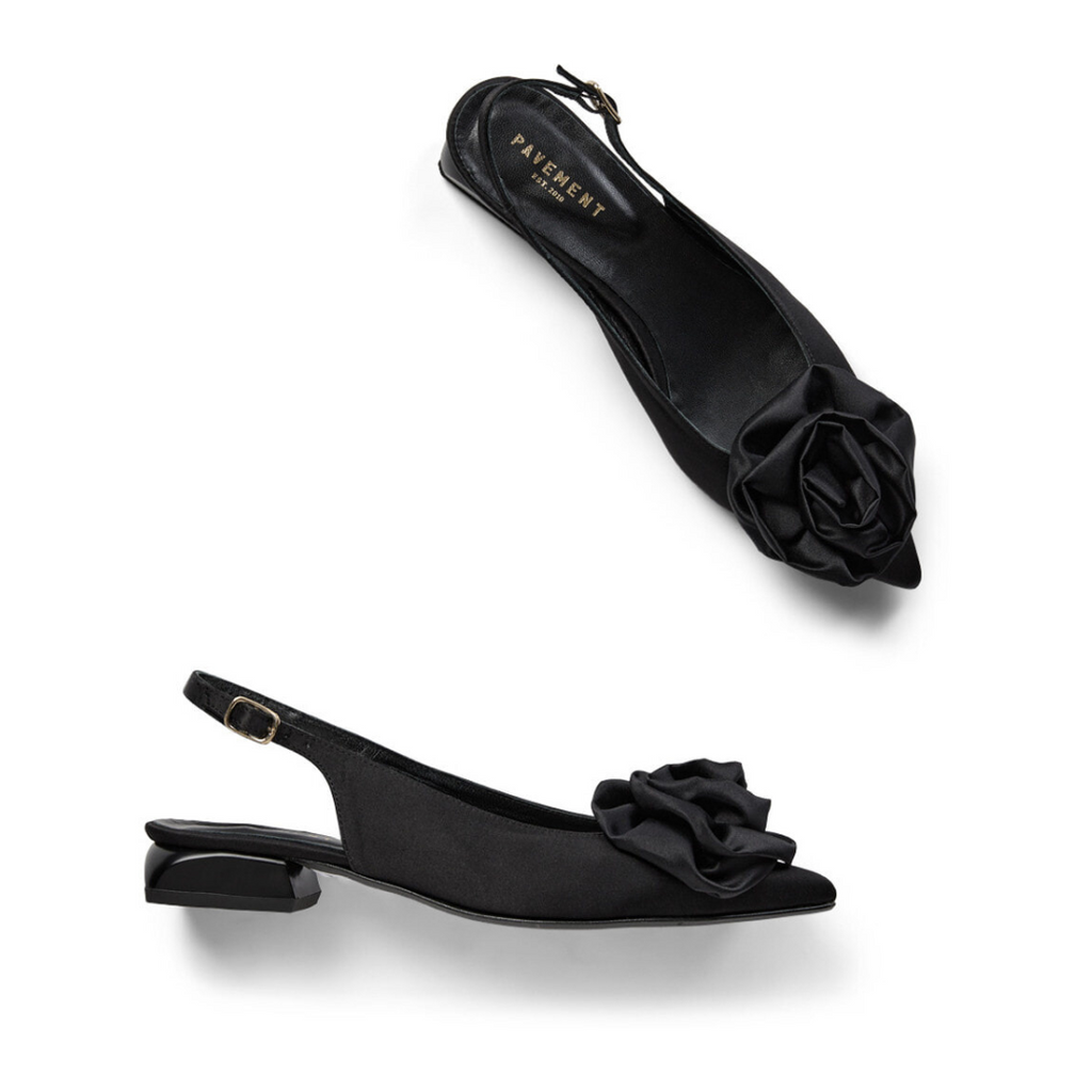 PAVEMENT - SLINGBACKS - KALA ROSE 2554 - SORT SATIN