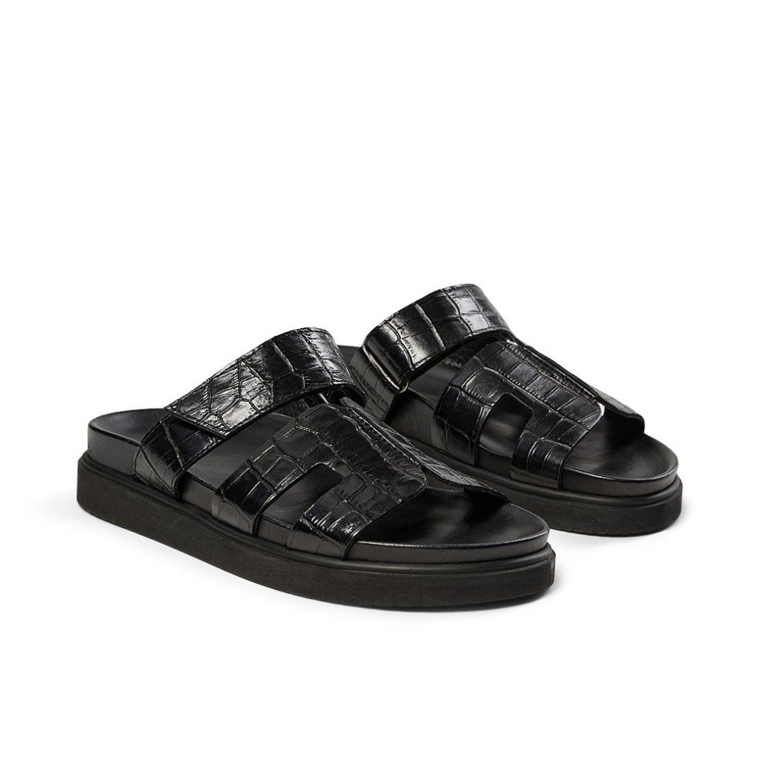PAVEMENT - SANDAL - MARU 22248-1 - BLACK CROCO