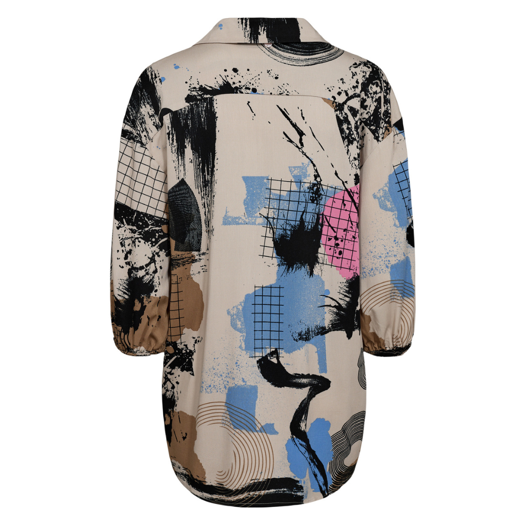 NÜMPH - SKJORTE - MOKKA 705025 - GREY MORN