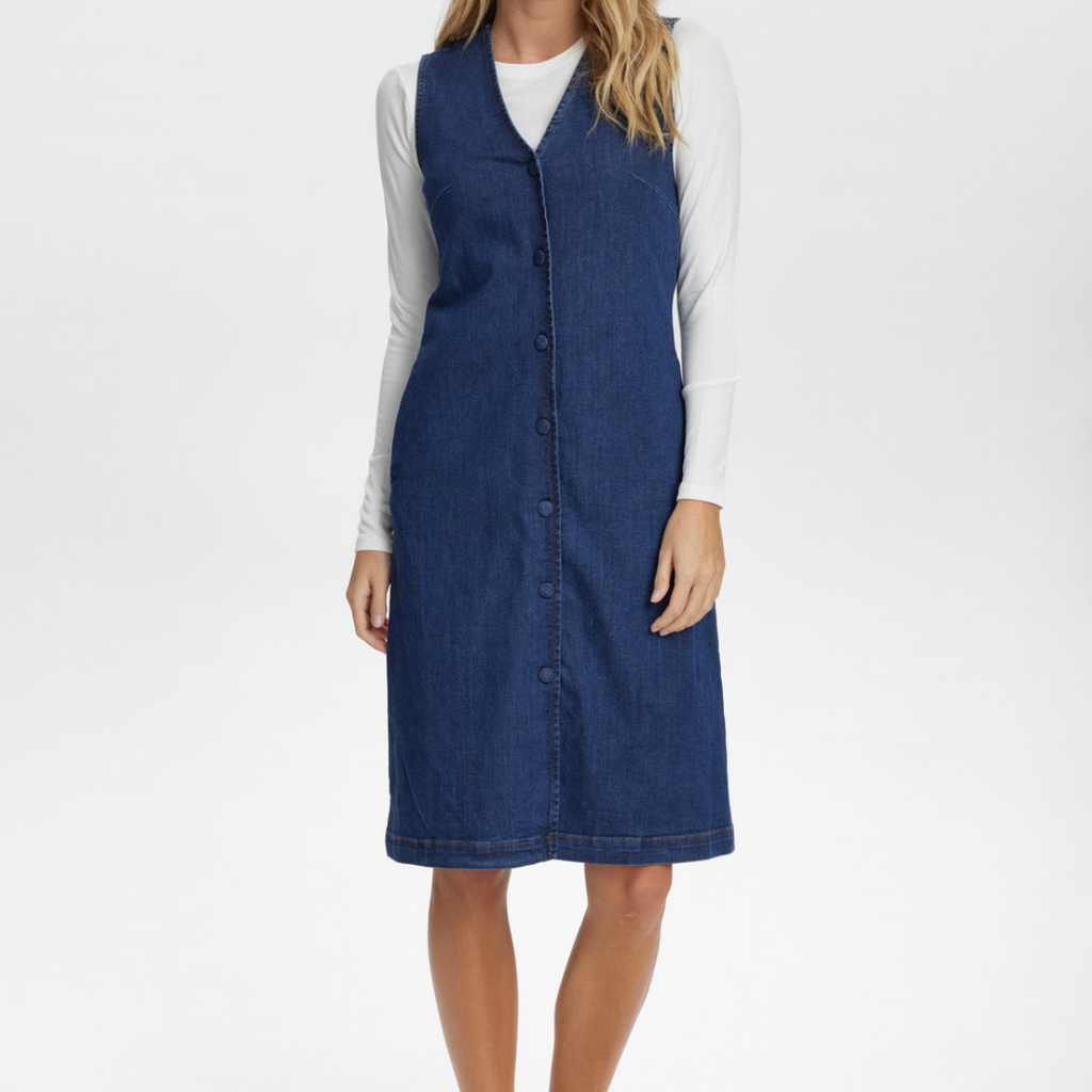 NÜMPH - DENIMKJOLE - AMBER 705206 - DARK BLUE DENIM