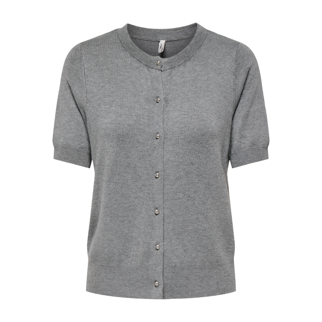 ONLY - CARDIGAN - VENICE 15341567 - LIGHT GREY MELANGE/SILVER BUTTONS