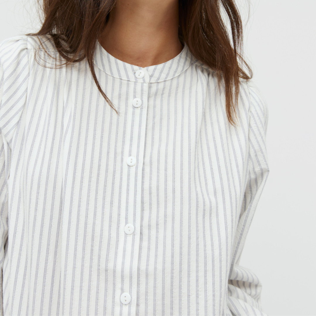 MBYM - SKJORTE - MATHILY 58619465 - LIGHT SUGAR BLUE STRIPE