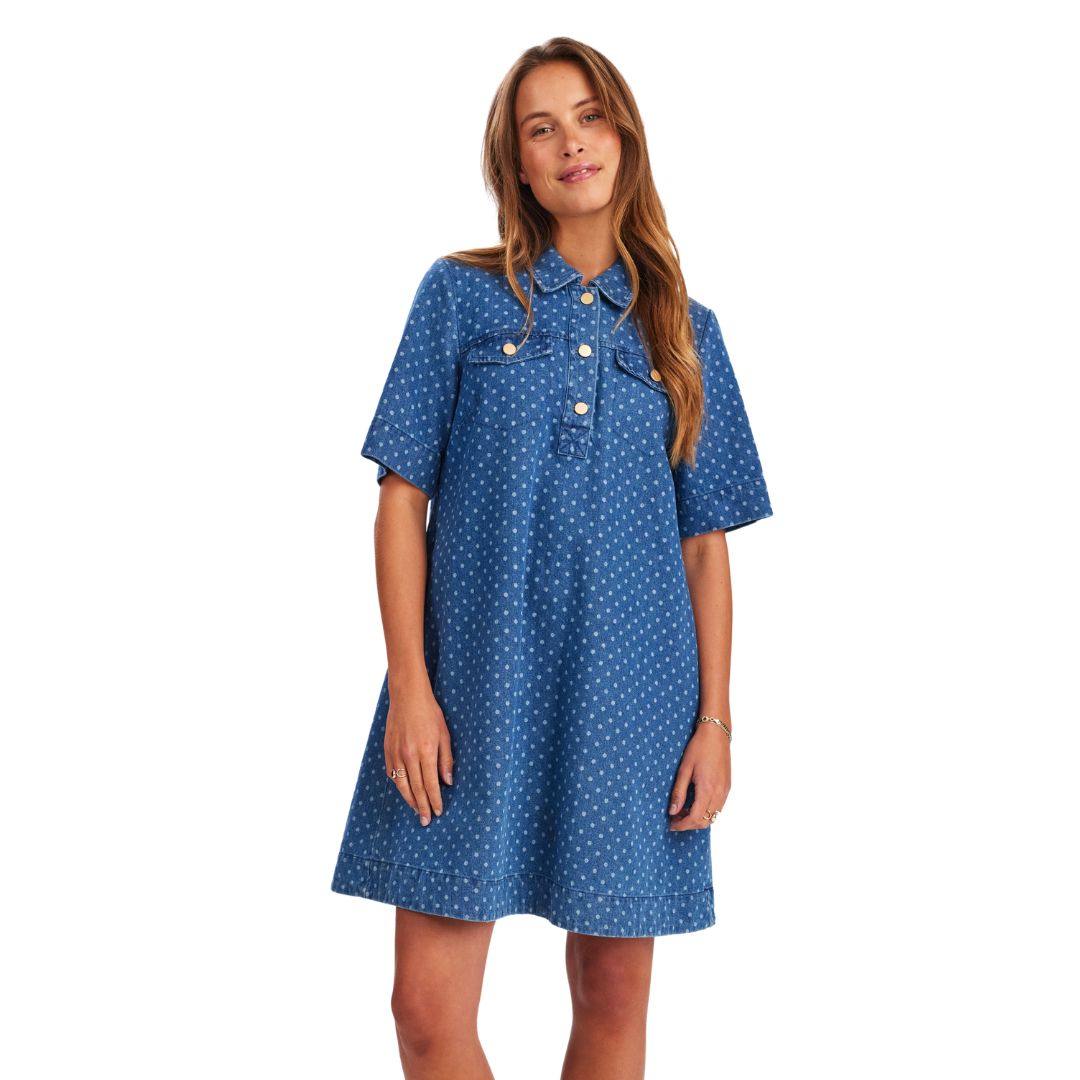 NÜMPH - DENIM KJOLE - HADDIE 705276 - MEDIUM BLUE DENIM