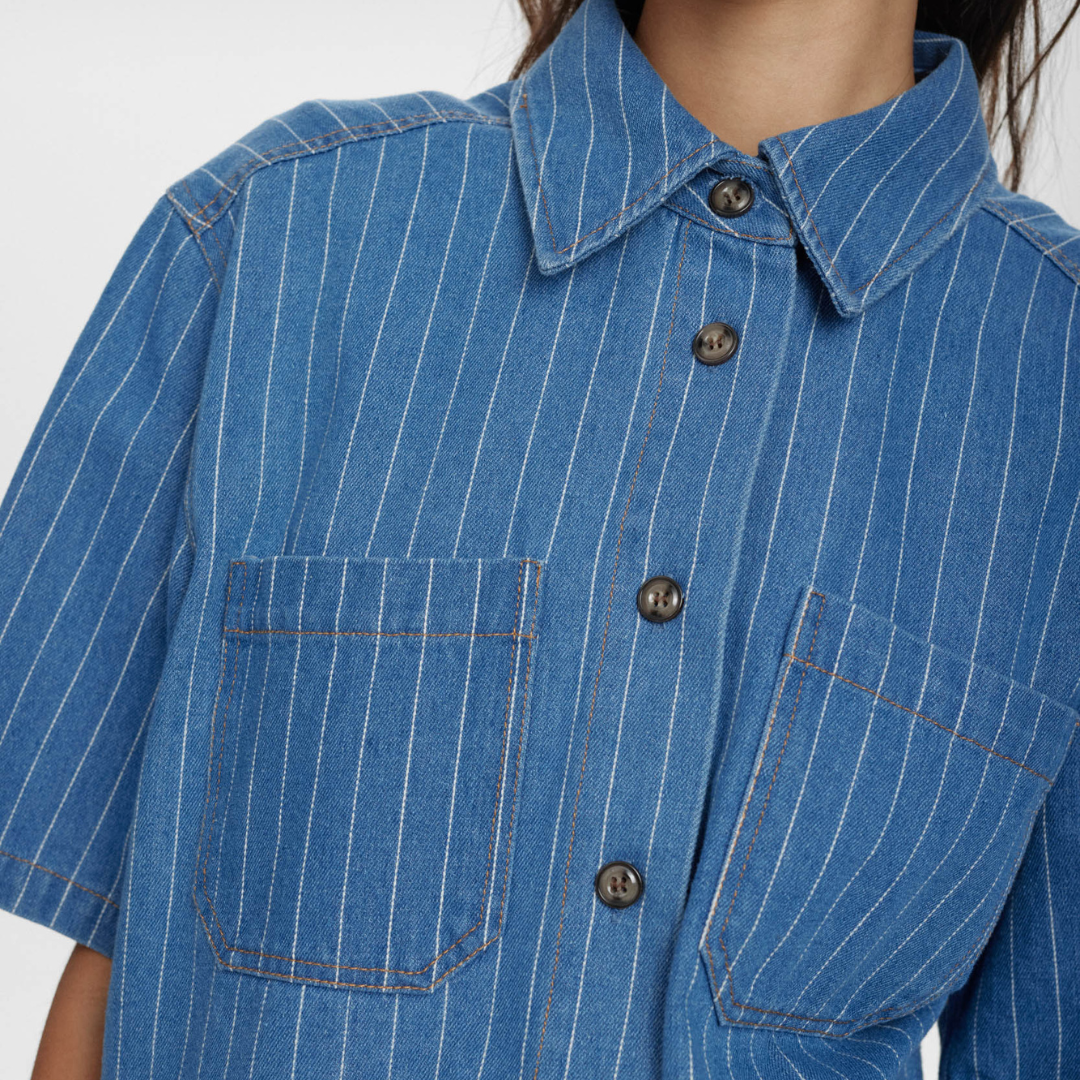 NÜMPH - SKJORTE - LUCIE 705597 - DARK BLUE DENIM