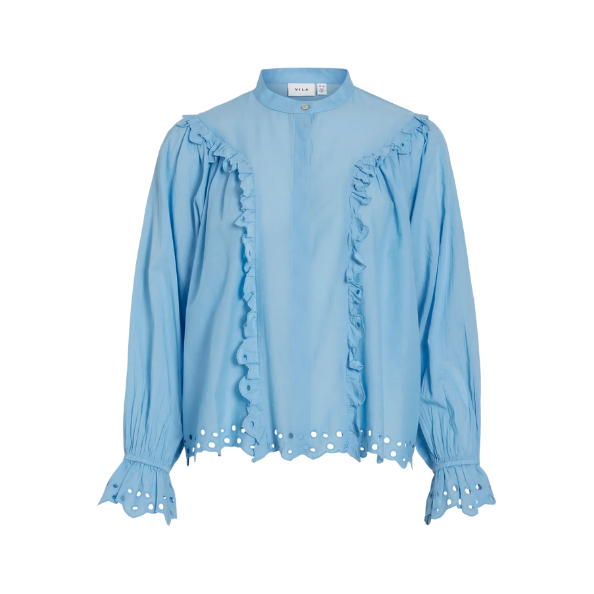 VILA - SKJORTE - ANGLASSI 14105144 - BLISSFUL BLUE