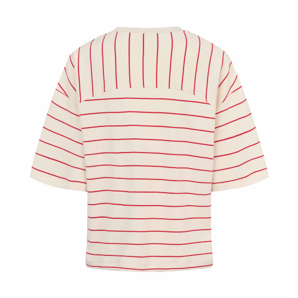 SOFT REBELS - T-SHIRT - ELORA HELLA SR225-301 - ARCTIC WOLF/RACING RED