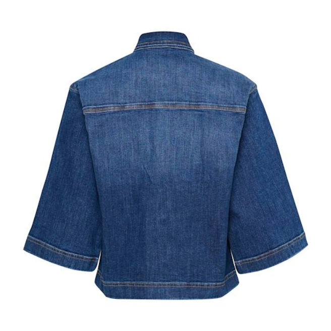 PULZ - DENIMJAKKE - KATJA 50208833 - DARK BLUE DENIM