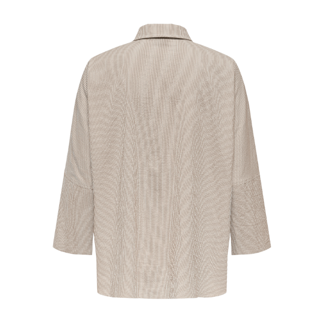 ONLY - SKJORTE - AUGUSTA 15347661 - FEATHER GRAY/CLOUD DANCER STRIPES