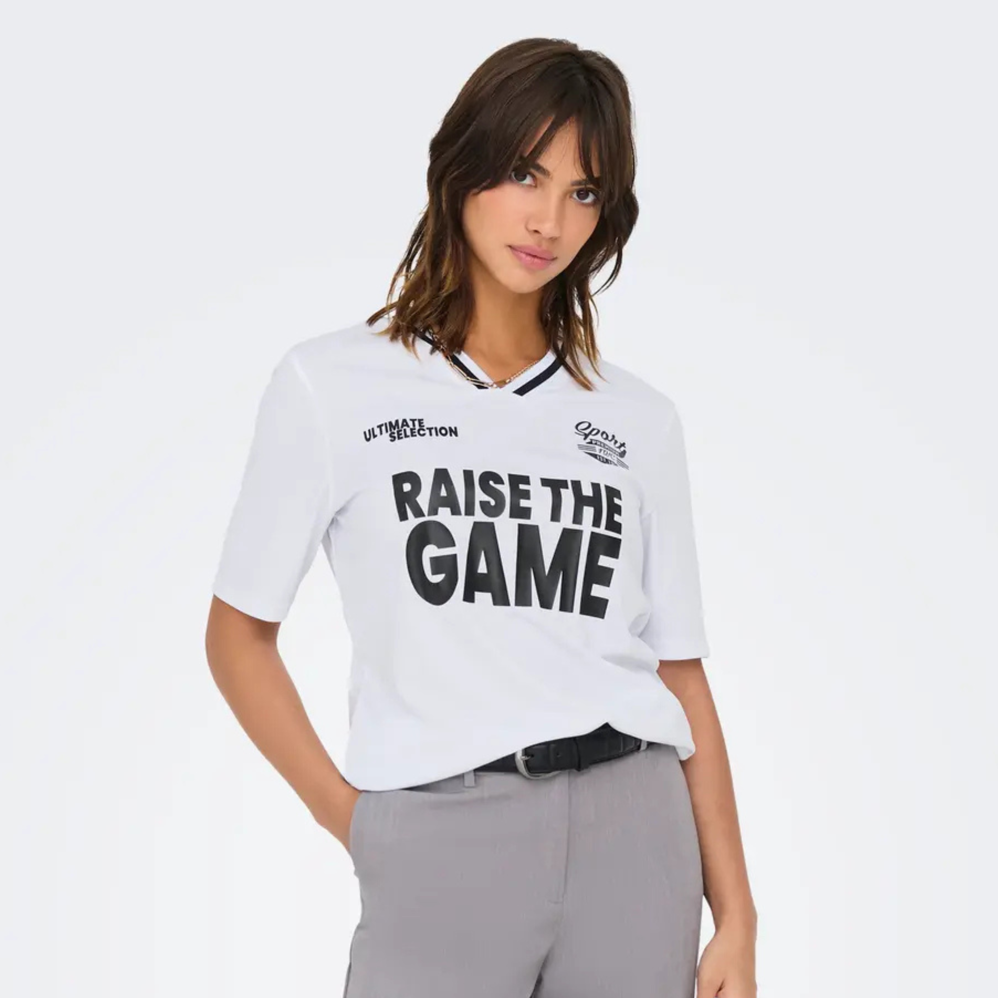ONLY - T-SHIRT - NADINE 15345445 - BRIGHT WHITE/GAME