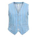 OBJECT - VEST - MOLLIE 23046637 - LIGHT BLUE DENIM/WHITE