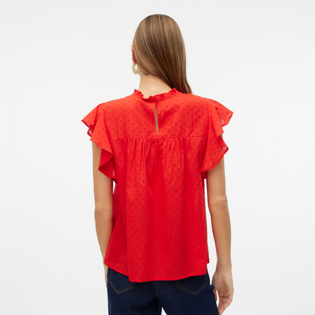 VERO MODA - TOP - TRINE 10301205 - HIGH RISK RED