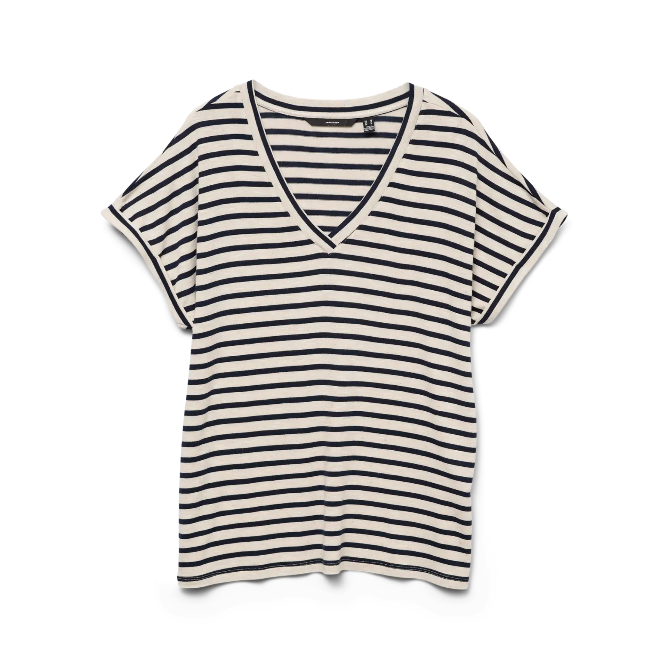 VERO MODA - T-SHIRT - HOLLY 10324112 - NAVY BLAZER/SILVER LINING STRPES