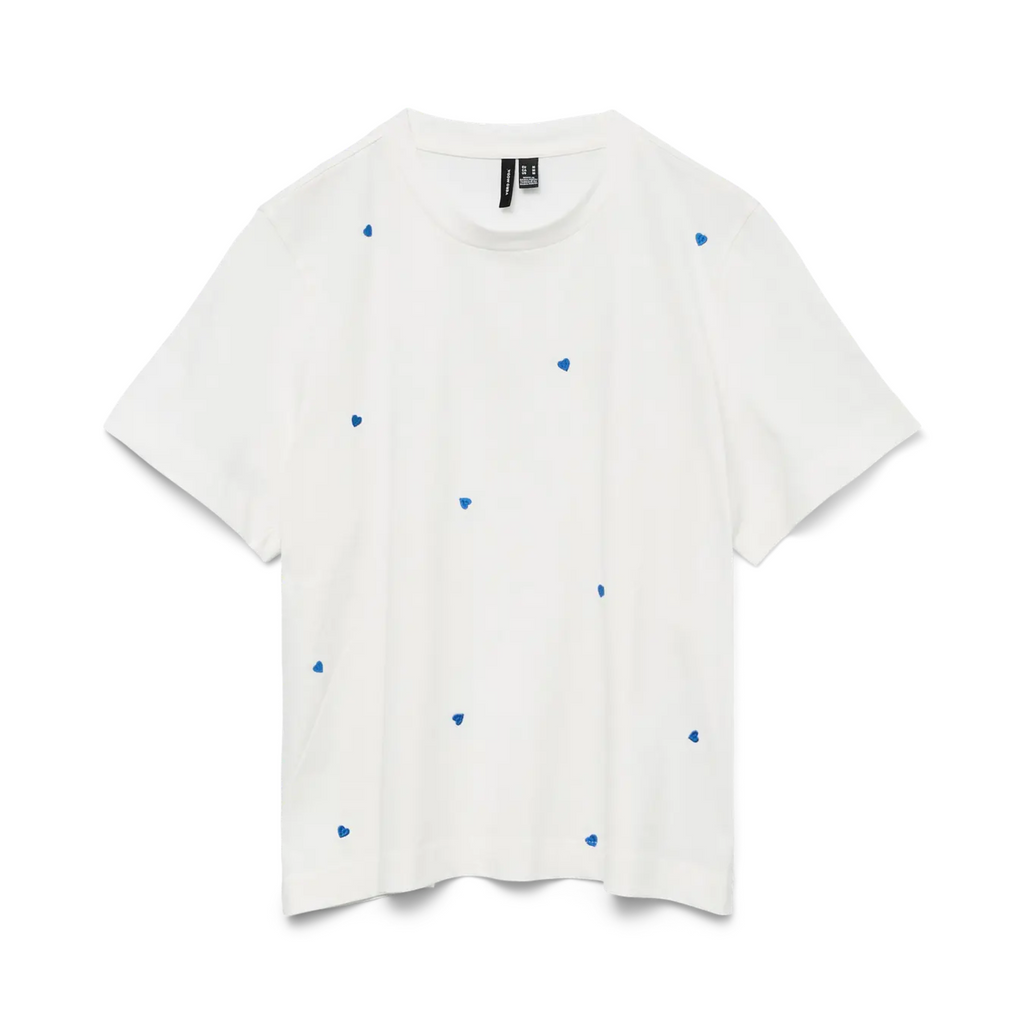 VERO MODA - T-SHIRT - SOLVEI METTE 10325318 - SNOW WHITE PRINT/HEARTS