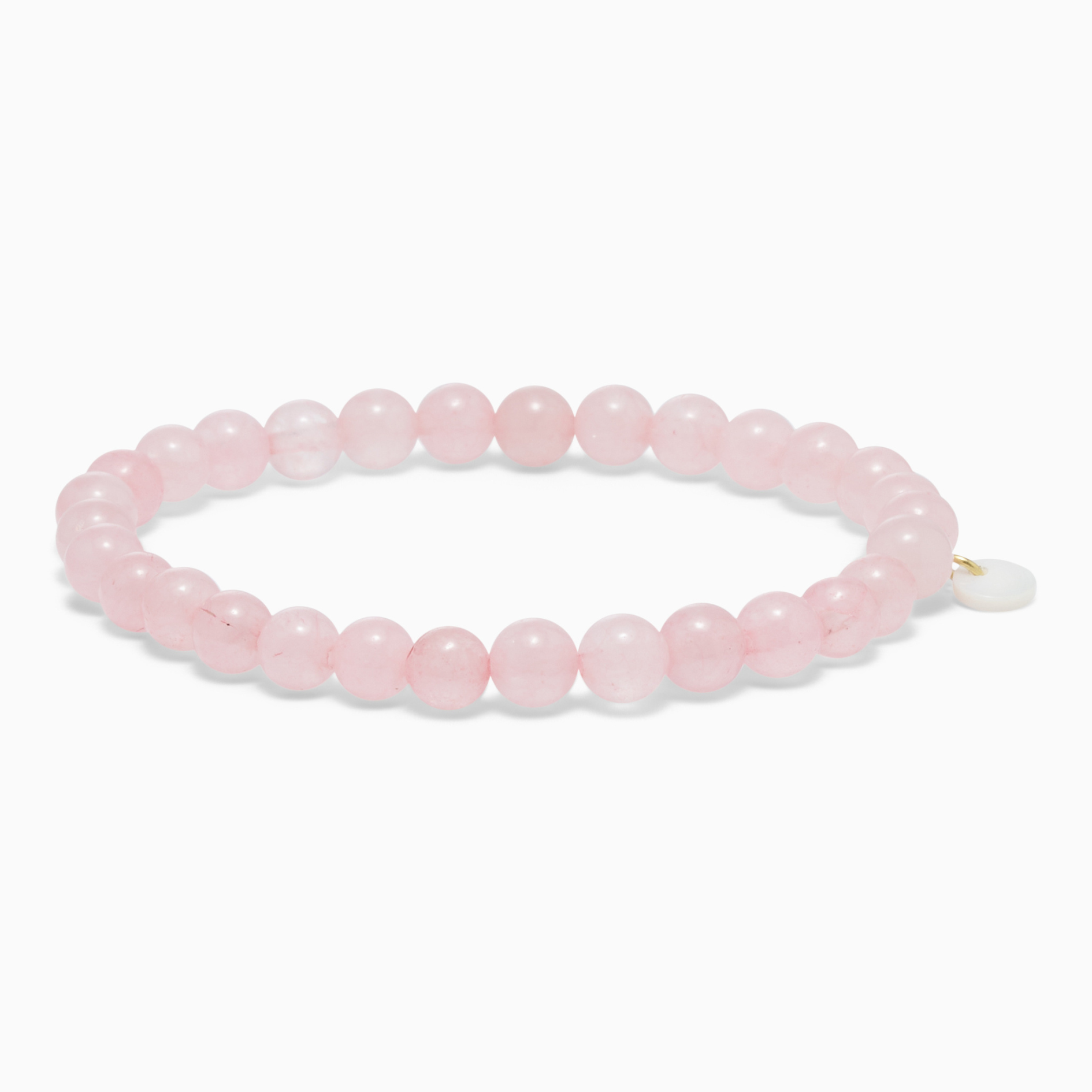SOÏ - KRYSTAL ARMBÅND - ROSAKVARTS 6 MM.
