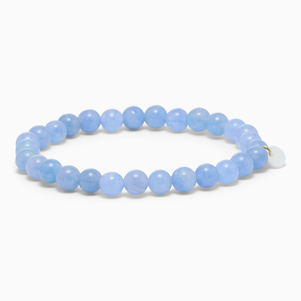 SOÏ - KRYSTAL ARMBÅND - AQUAMARIN 6 MM.