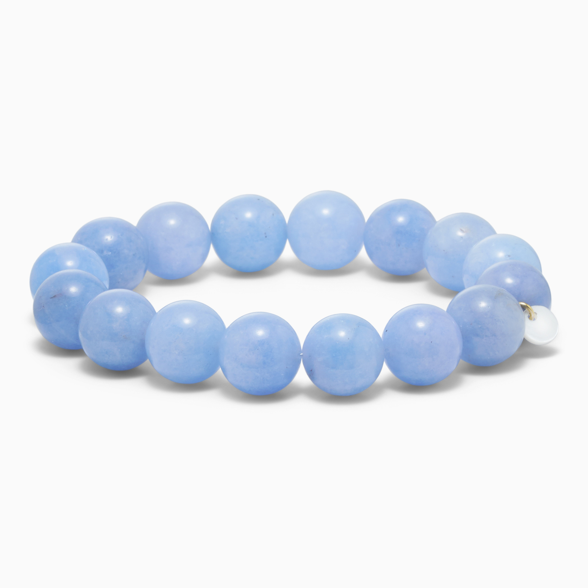 SOÏ - KRYSTAL ARMBÅND - CHUNKY AQUAMARIN 12 MM.