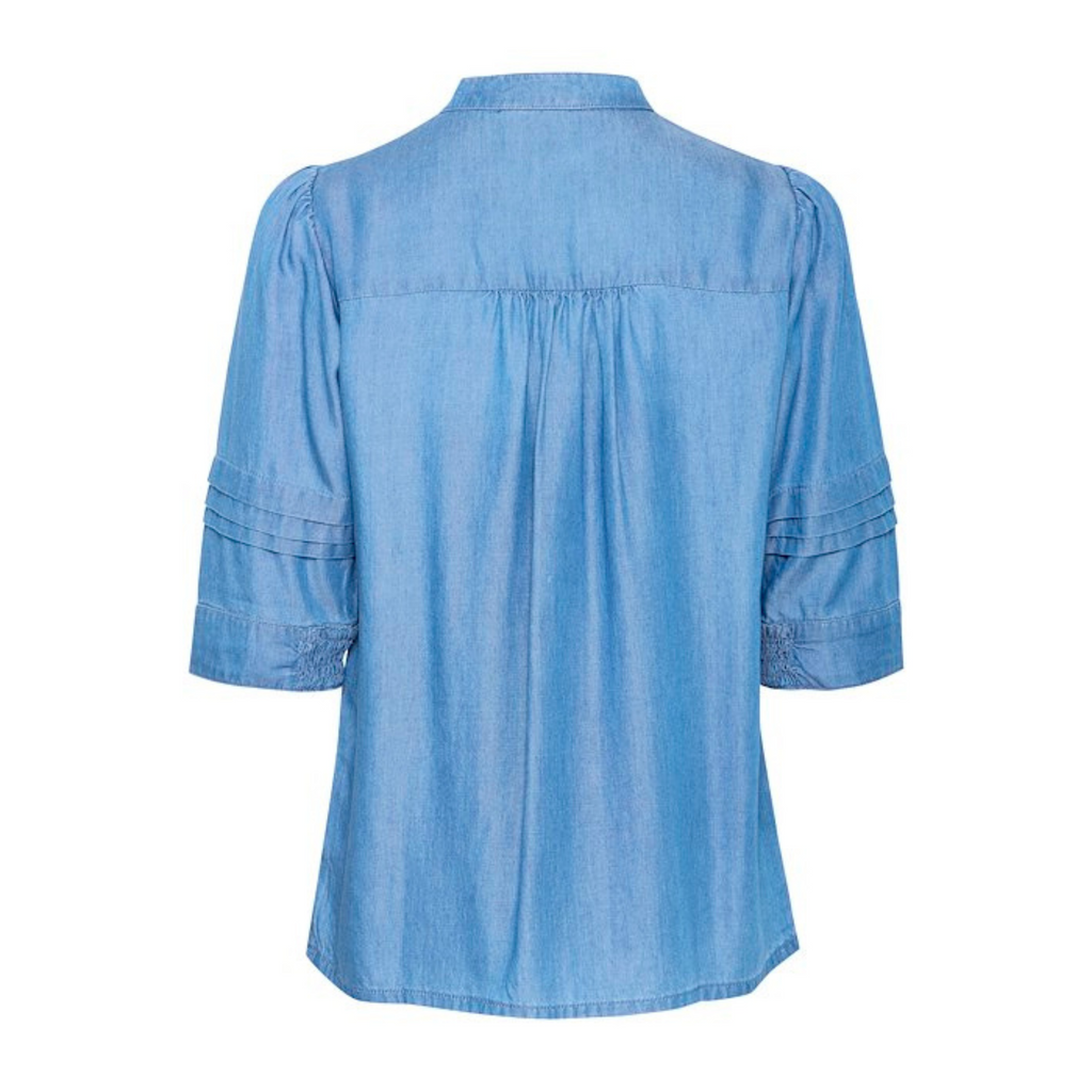 PULZ - SKJORTE - GAJA 50208936 - MEDIUM BLUE DENIM
