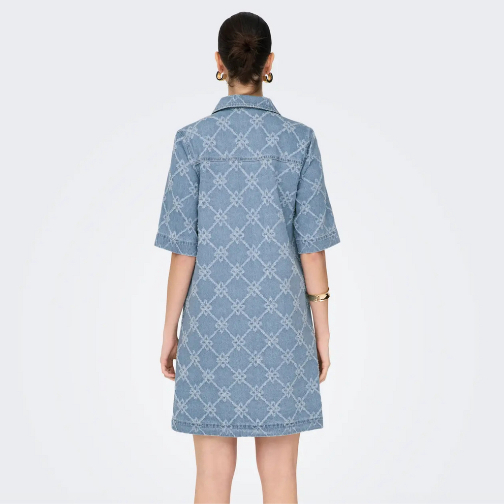 ONLY - DENIM KJOLE - BELLE PRINT 15326837 - LIGHT BLUE DENIM