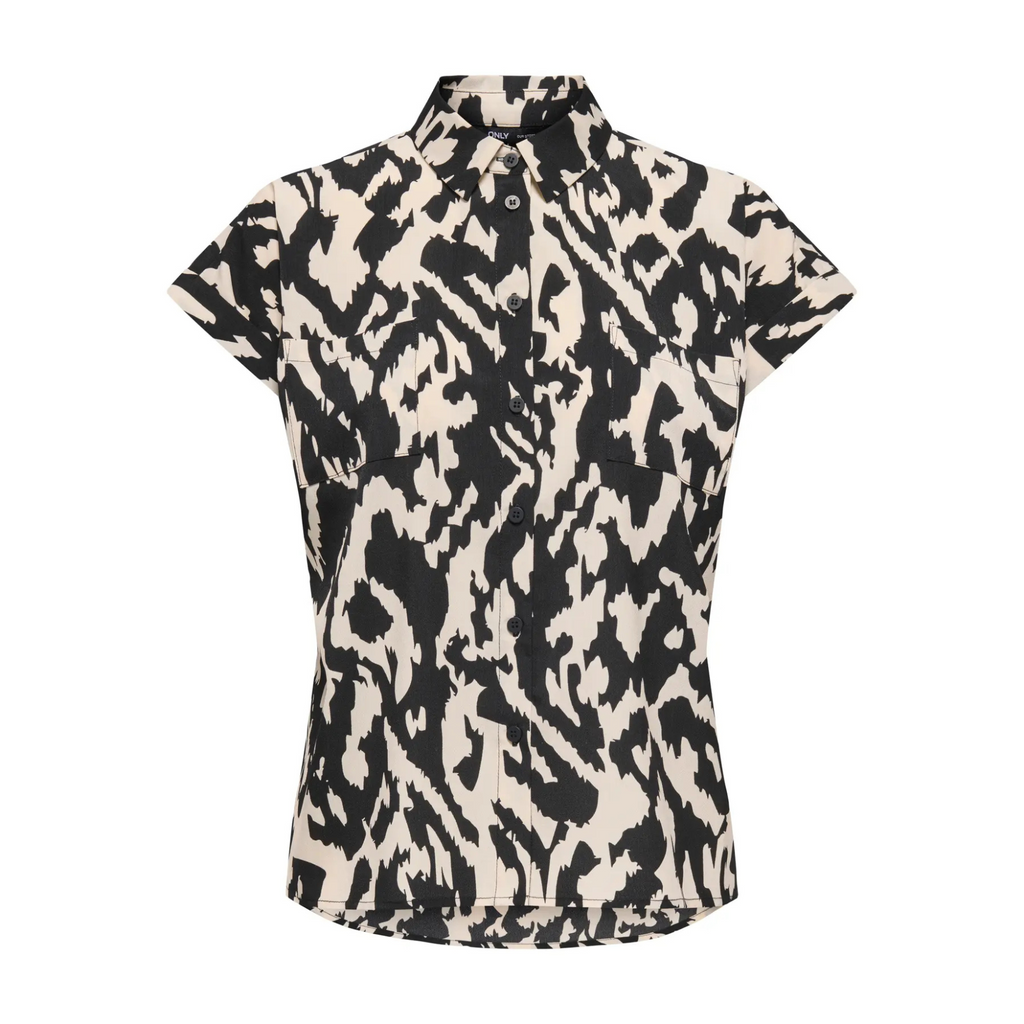 ONLY - SKJORTE - HANNOVER 15351855 - BIRCH/BLACK GRAPHIC