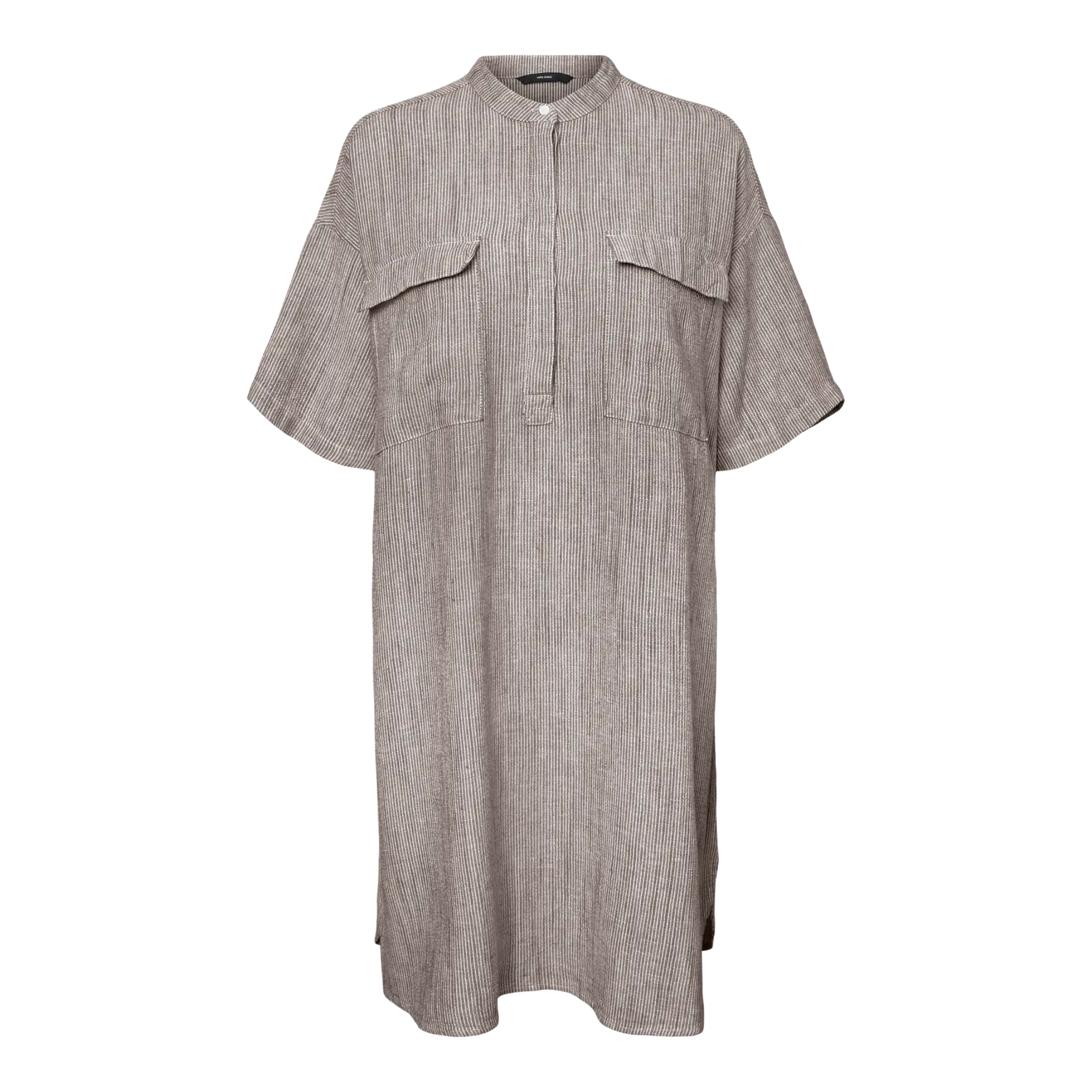 VERO MODA - TUNIKA - LINE 10253581 - MOON ROCK/SNOW WHITE STRIPES