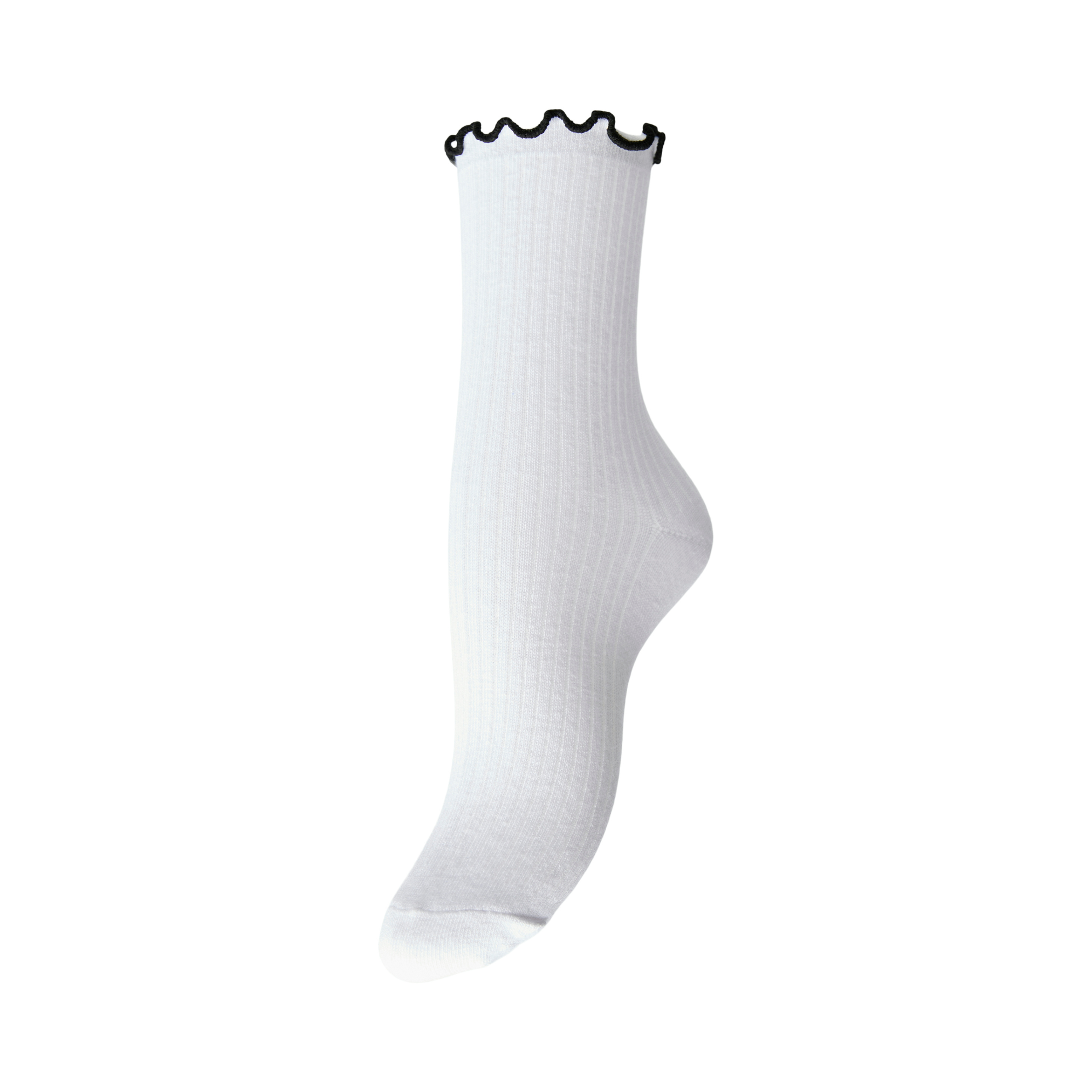 PIECES - STRØMPE - AFIA CONTRAST FRILL 17160900 - SORT