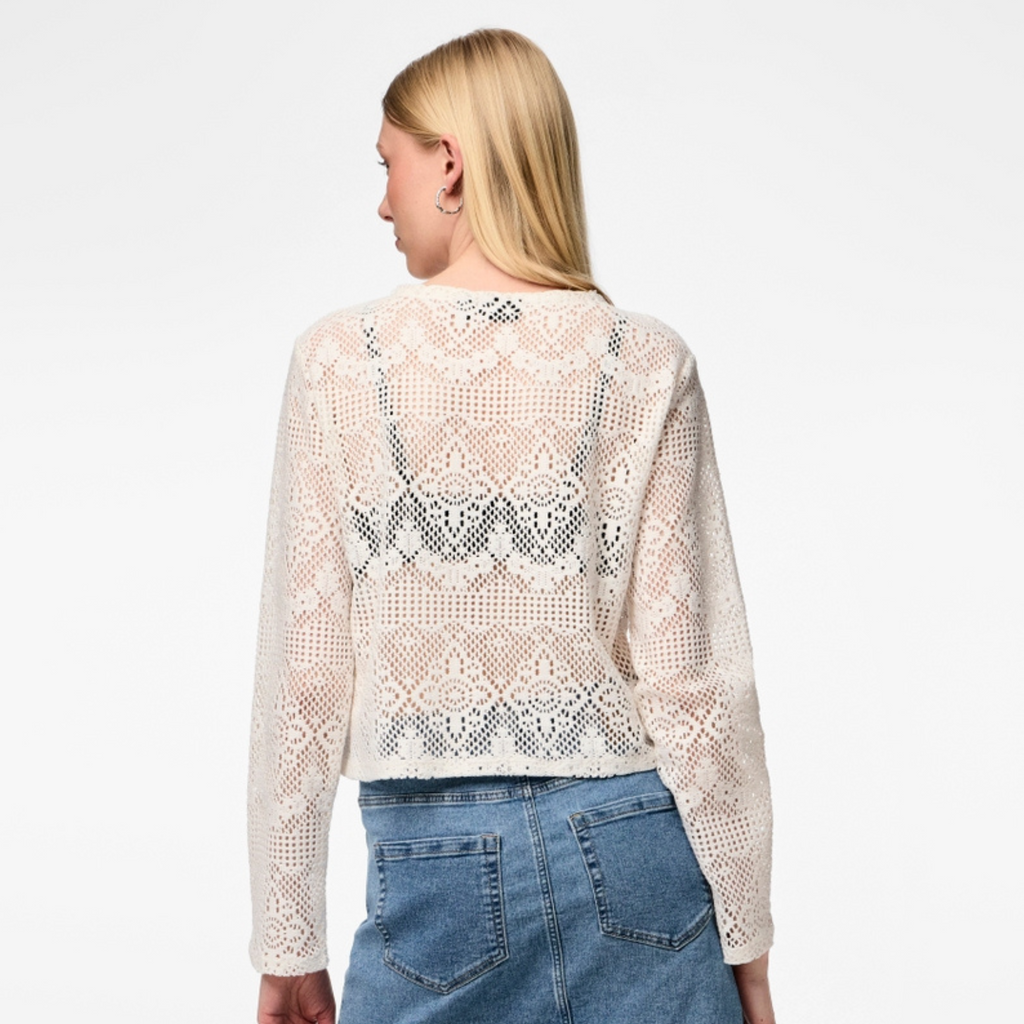 PIECES - CARDIGAN - KADDI 17151088 - CLOUD DANCER