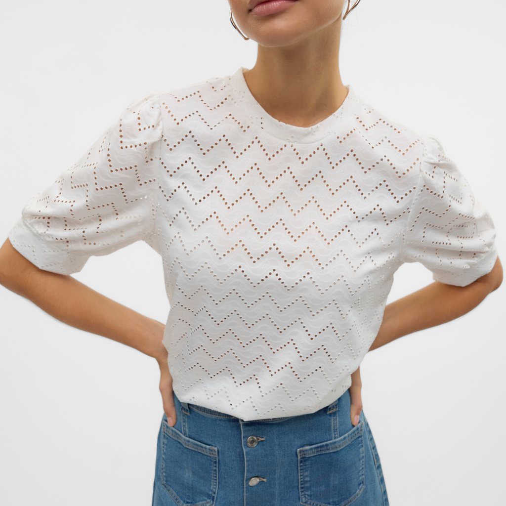 VERO MODA - T-SHIRT - THAS 10328121 - SNOW WHITE