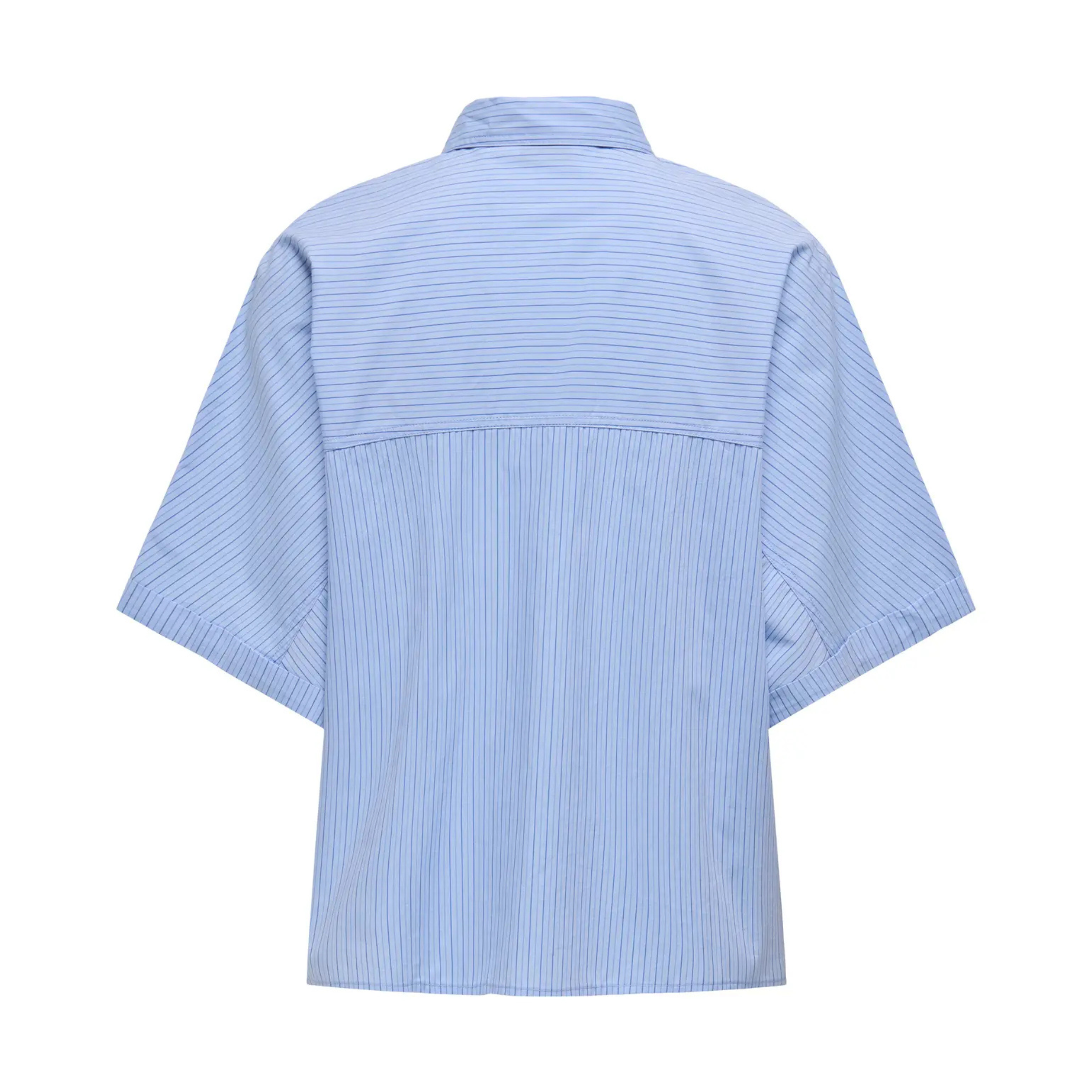 ONLY - SKJORTE - MARI BOXY 15348868 - CASHMERE BLUE/MEDIUM/DARK BLUE STRIPES