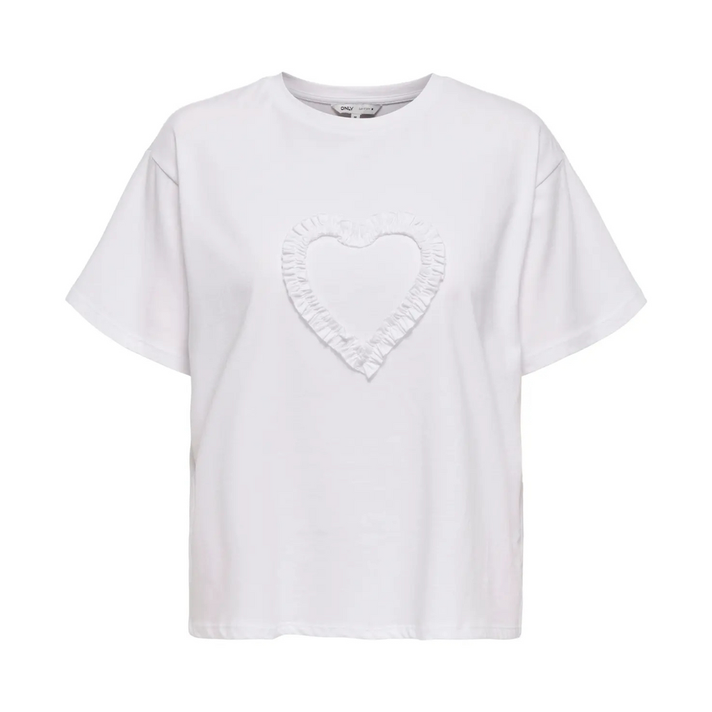 ONLY - T-SHIRT - ZAMMY 15365527 - WHITE HEART