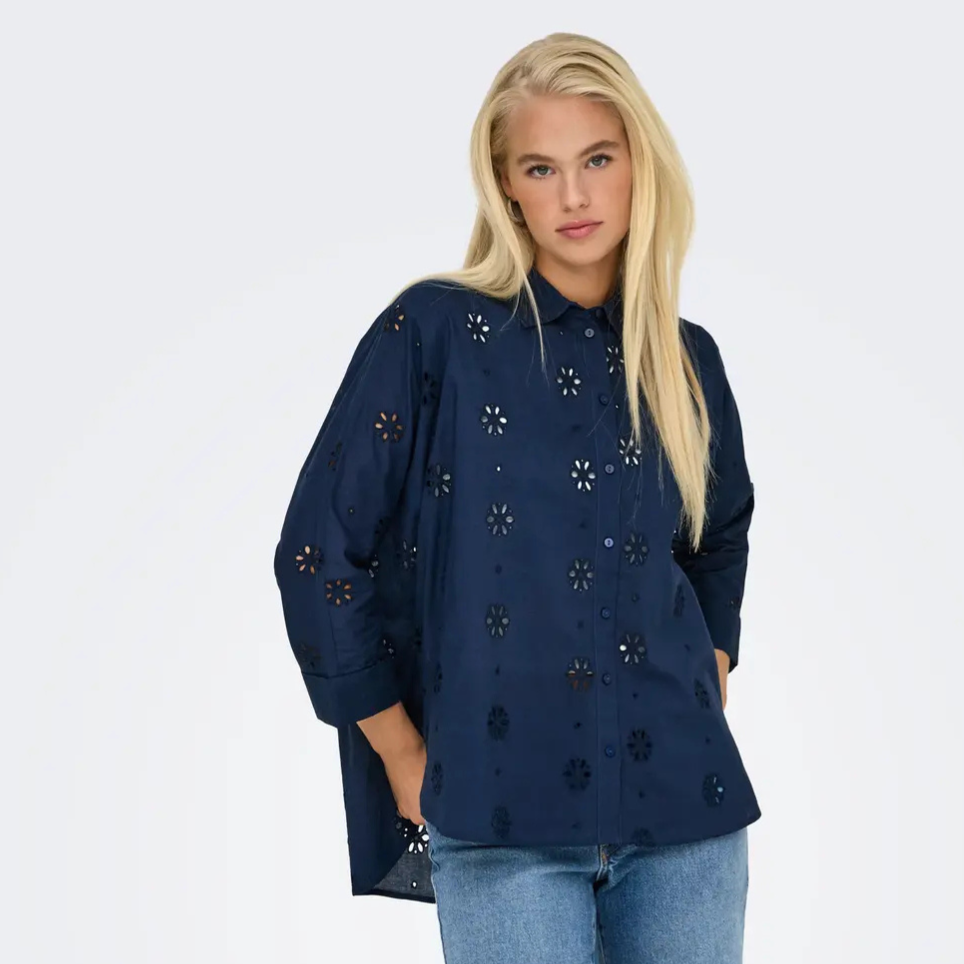 ONLY - SKJORTE - NEW LINA GRACE 15360467 - BLACK IRIS