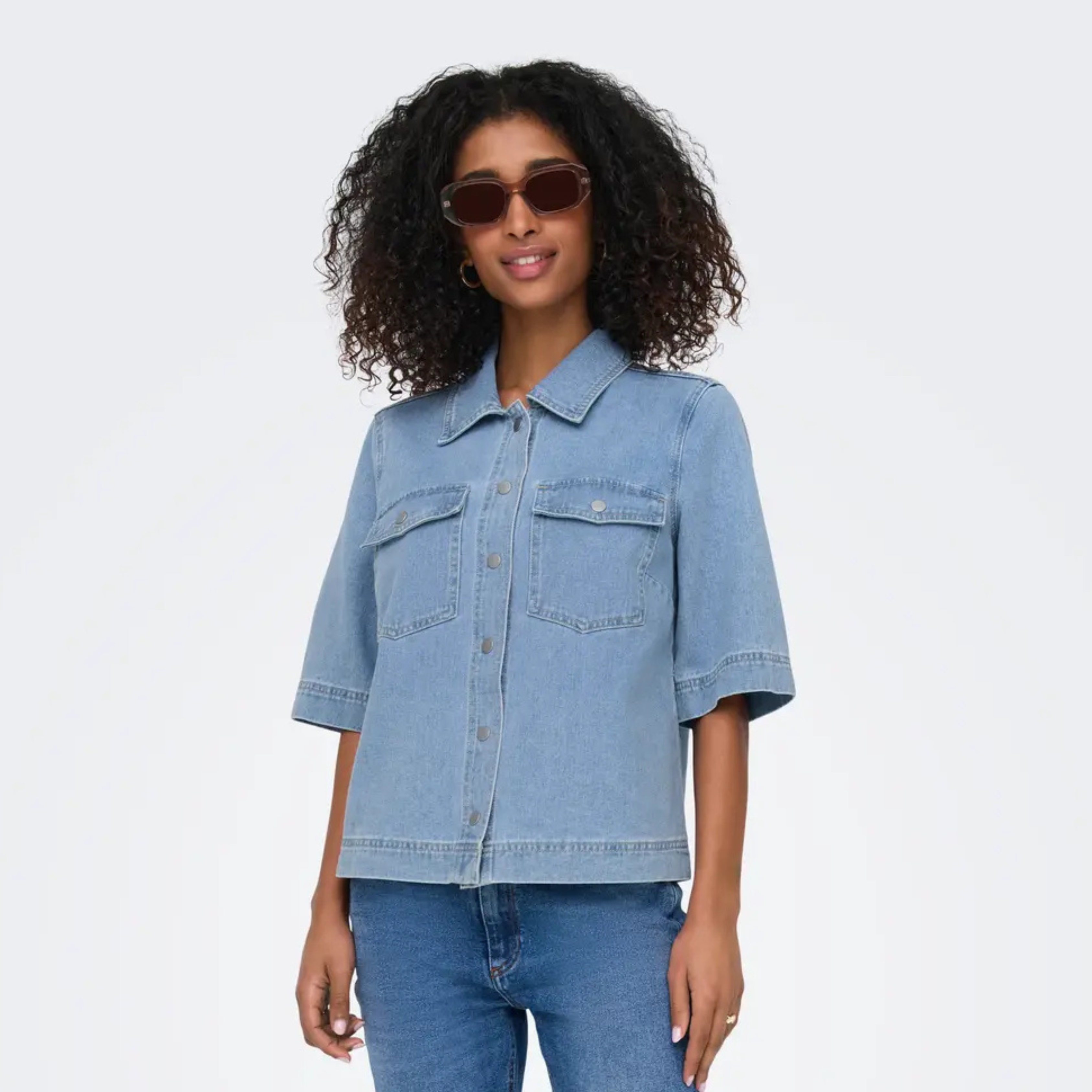 ONLY - DENIMSKJORTE - BELLE 15347084 - LIGHT BLUE DENIM