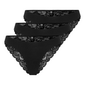 ONLY - 3-PAK TRUSSER - CHLOE BRAZIL LACE 15348960 - SORT