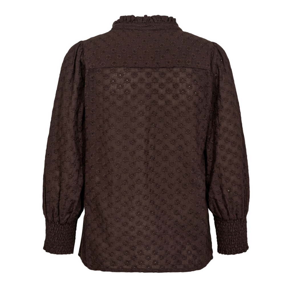NÜMPH - SKJORTE - SALVIE 705884 - BLACK COFFEE