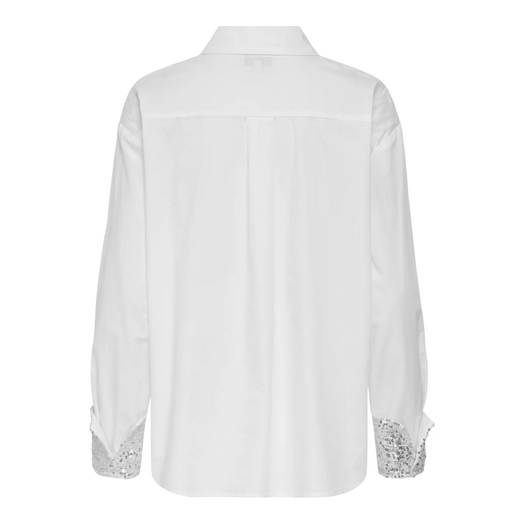 ONLY - SKJORTE - PANAMA 15355828 - BRIGHT WHITE/SEQUINS