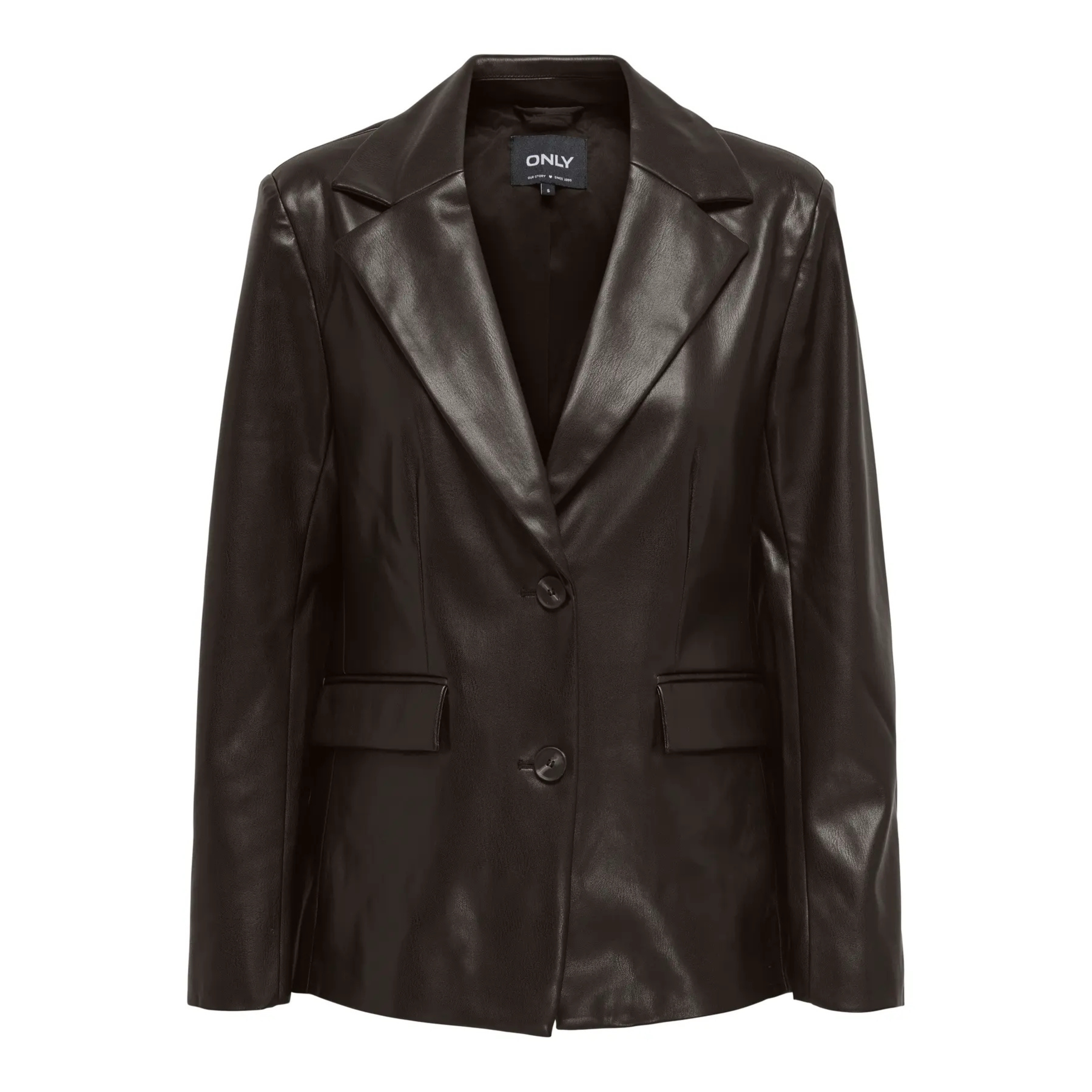 ONLY - BLAZER - VERONA FAUX LEATHER 15350362 - CHOCOLATE TORTE