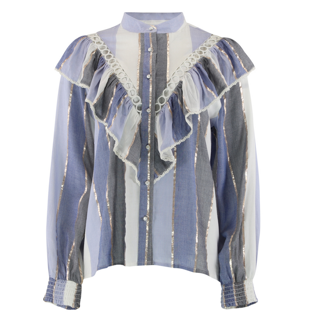 CONTINUE - SKJORTE - JILL 14784 - BLUE STRIPE