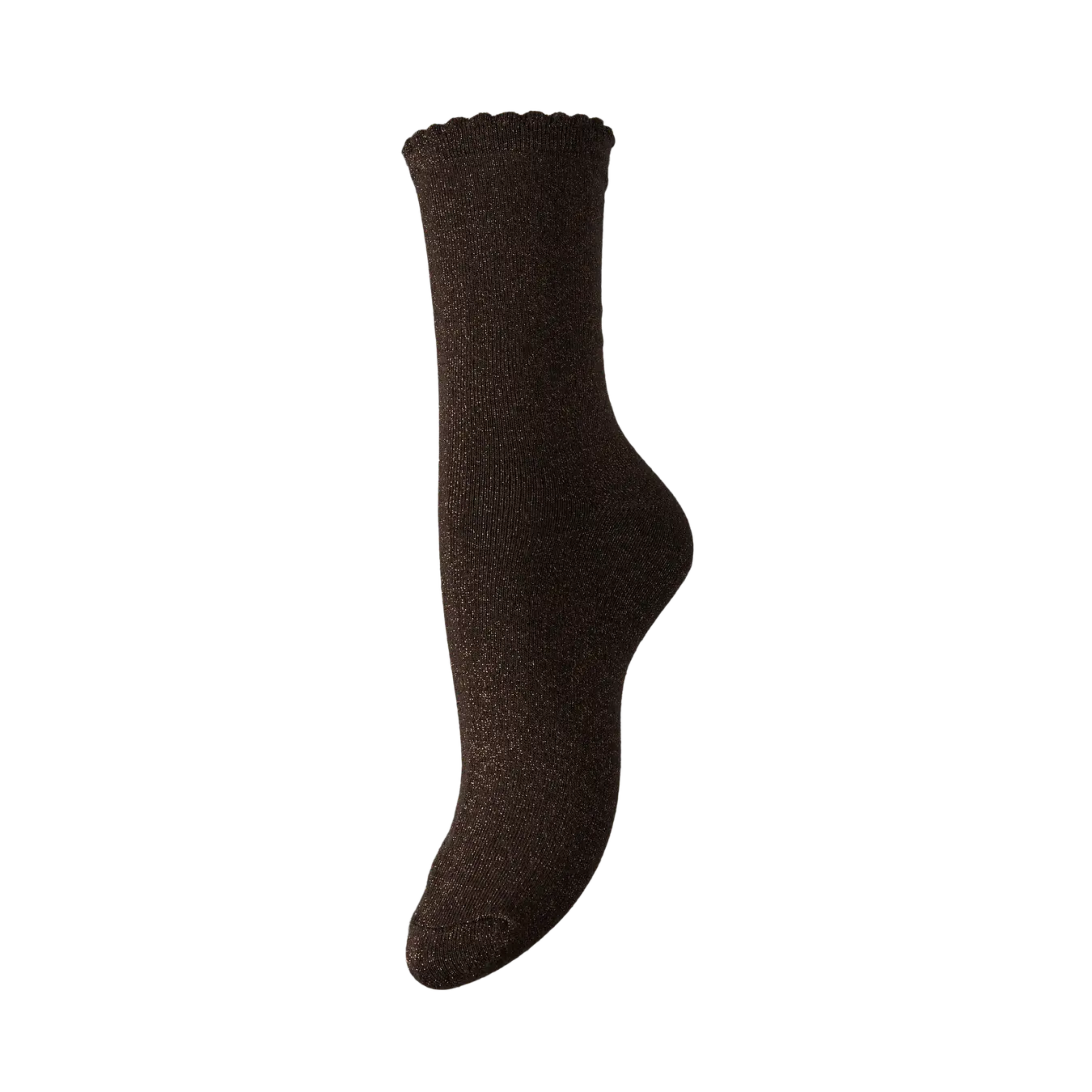 PIECES - GLIMMERSTRØMPE - SEBBY 17078534 - HOT FUDGE/TONED LUREX